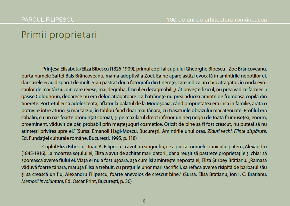 Parcul Filipescu. 100 de ani de arhitectură românească.