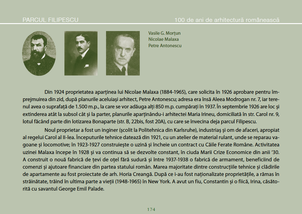 Parcul Filipescu. 100 de ani de arhitectură românească.